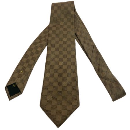  LOUIS VUITTON ルイヴィトン ネクタイ ダミエ柄 シルク ブラウン