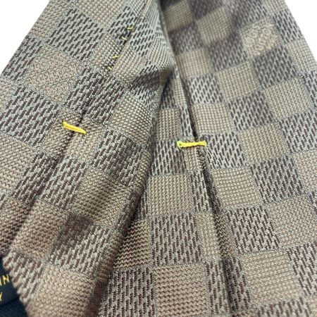  LOUIS VUITTON ルイヴィトン ネクタイ ダミエ柄 シルク ブラウン