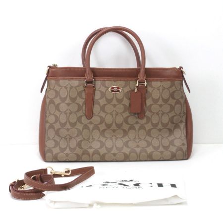  COACH コーチ シグネチャー トートバッグ F34617 ブラウン×カーキ
