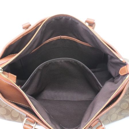  COACH コーチ シグネチャー トートバッグ F34617 ブラウン×カーキ