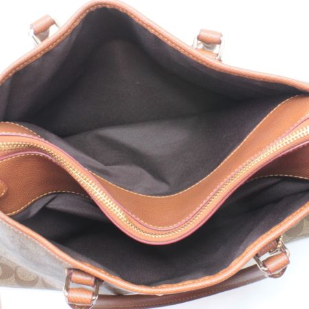  COACH コーチ シグネチャー トートバッグ F34617 ブラウン×カーキ