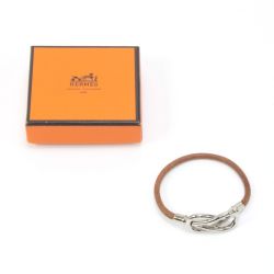 $$ HERMES エルメス ブレスレット アタメレザーブレスレット 約16㎝ ブラウン Bランク