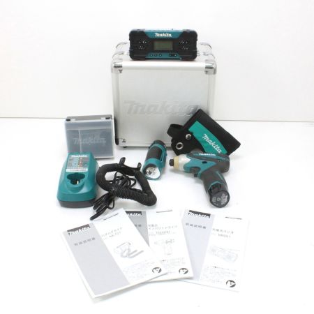  MAKITA マキタ 充電式インパクトドライバTD090D ハグハグライトML101 充電式ラジオMR051 CK1002SP ブルー
