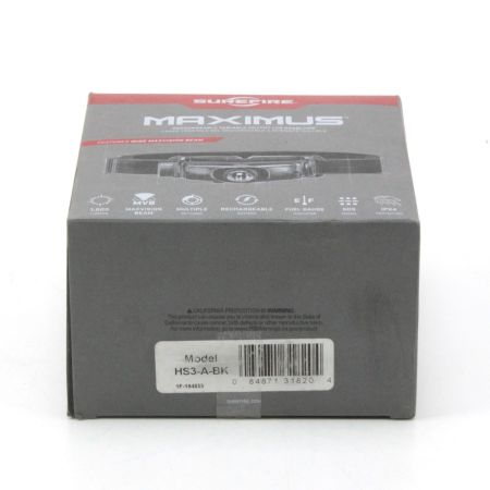  SUREFIRE MAXIMUS マキシマス LEDヘッドライト HS3-A-BK
