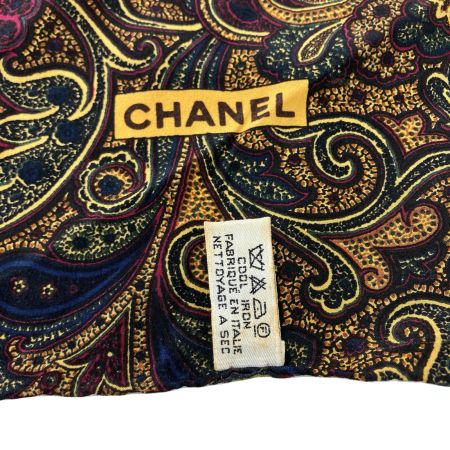  CHANEL シャネル シルクスカーフ ブラウン