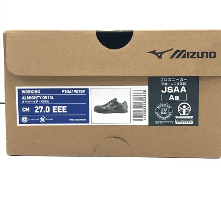  MIZUNO ミズノ 安全靴 プロテクティブスニーカーオールマイティ OS13L 27cm EEE F1GA190709 ブラック