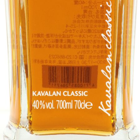  KAVALAN カバラン  シングルモルト ウイスキー CLASSIC 700ml 40度 ギフトBOX付 未開栓
