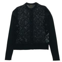 $$ LOUIS VUITTON ルイヴィトン レディース カーディガン XSサイズ ブラック Aランク