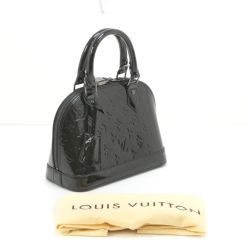 $$ LOUIS VUITTON ルイヴィトン ハンドバッグ ヴェルニ ノワールマニエティック ストラップ付 M90063 ブラック Aランク