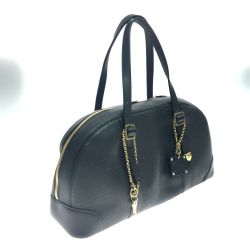 $$ GEKKO×SOMES ボストンバッグ パドロック＆鍵付 金具破損あり ブラック Cランク