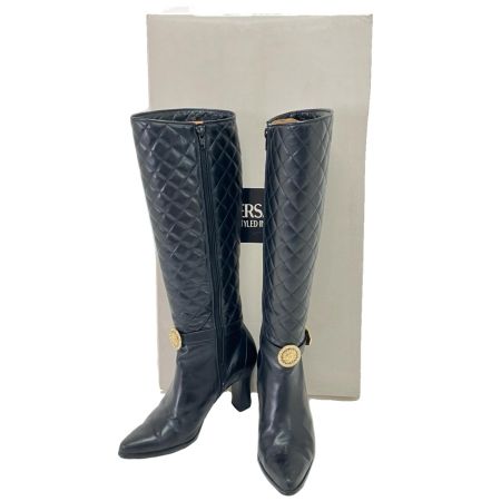  VERSACE ベルサーチ ロングブーツ 22.5ｃｍ B839 ブラック