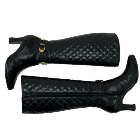  VERSACE ベルサーチ ロングブーツ 22.5ｃｍ B839 ブラック