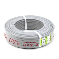 $$ YAZAKI 矢崎エナジーシステム VVF(PbF)ケーブル 3×2.0mm 灰／黒・白・赤 100m 16kg Nランク