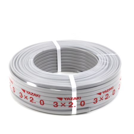  YAZAKI 矢崎エナジーシステム VVF(PbF)ケーブル 3×2.0mm 灰／黒・白・赤 100m 16kg