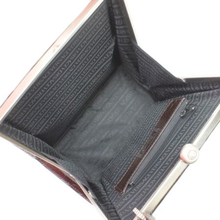  GIANNI VERSACE ハンドバッグ 型押し ブラック