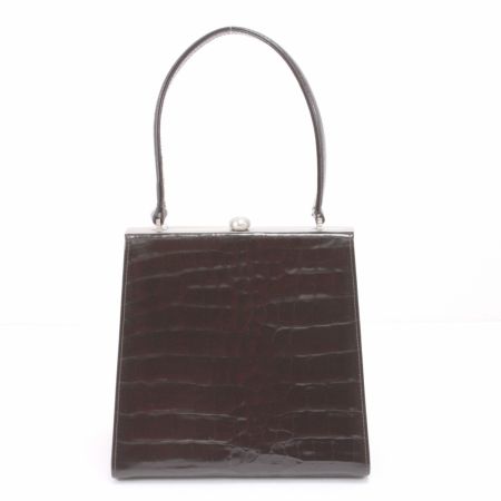  GIANNI VERSACE ハンドバッグ 型押し ブラック