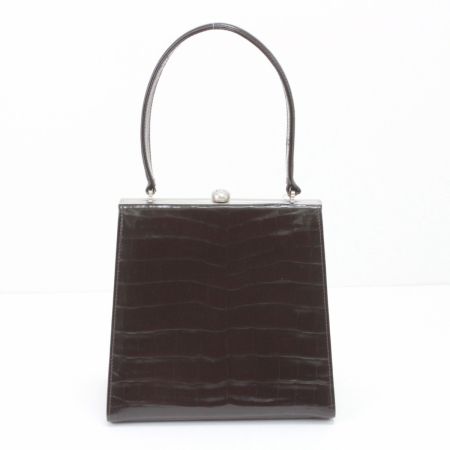  GIANNI VERSACE ハンドバッグ 型押し ブラック