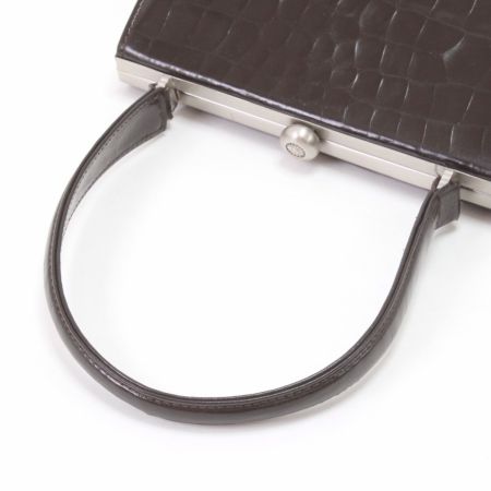  GIANNI VERSACE ハンドバッグ 型押し ブラック