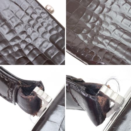  GIANNI VERSACE ハンドバッグ 型押し ブラック