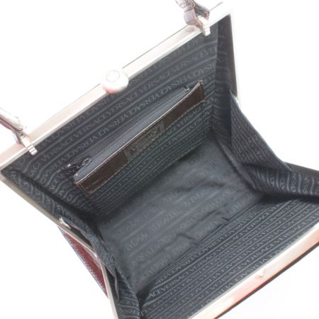  GIANNI VERSACE ハンドバッグ 型押し ブラック