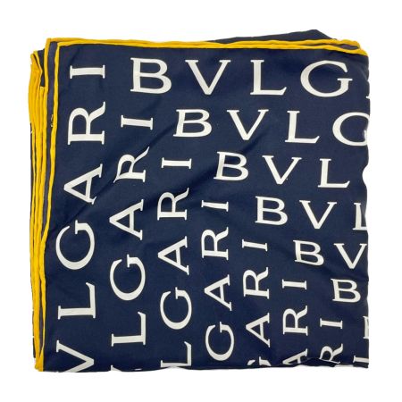  BVLGARI ブルガリ シルクスカーフ ロゴマニア ブラック