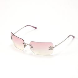 $$ CHANEL シャネル サングラス 62□17 120 4017-D ライトピンク Bランク