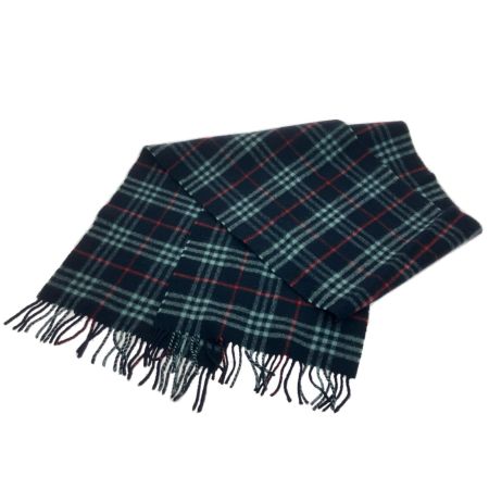  Burberrys バーバリーズ マフラー RAMBSWOOL ノバチェック ネイビー