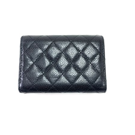 CHANEL シャネル ボーイシャネル スモール フラップ ウォレット コンパクト 三つ折り財布 キャビアスキン 