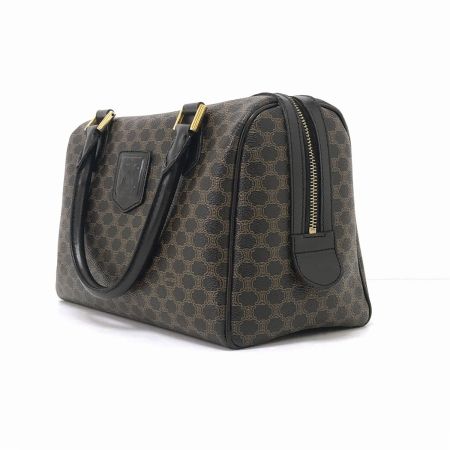  CELINE セリーヌ マカダム柄 ボストンバッグ MC98/1 ブラウン×ブラック
