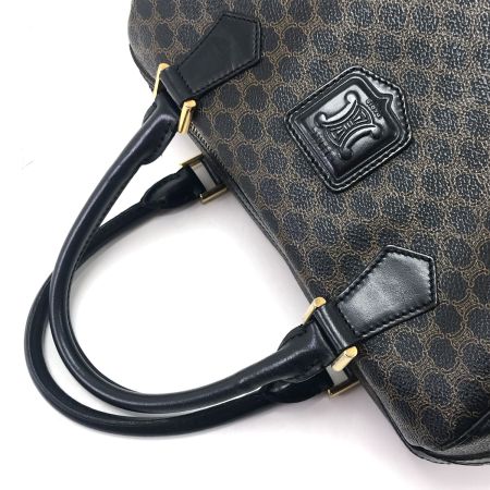  CELINE セリーヌ マカダム柄 ボストンバッグ MC98/1 ブラウン×ブラック
