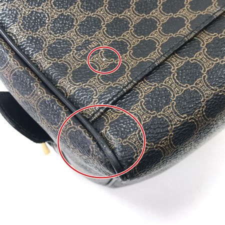  CELINE セリーヌ マカダム柄 ボストンバッグ MC98/1 ブラウン×ブラック