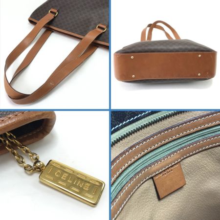  CELINE セリーヌ トートバッグ マカダム柄 ブラウン