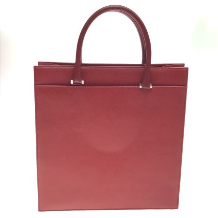  BURBERRY バーバリー トートバッグ レザー スクエア レッド