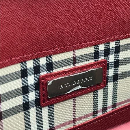 BURBERRY バーバリー トートバッグ レザー スクエア レッド