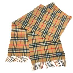 $$ Burberrys バーバリーズ マフラー LAMBSWOOL ノバチェック柄 ブラウン Bランク