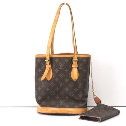 $$ LOUIS VUITTON ルイヴィトン モノグラム プチ・バケット トートバッグ《ジャンク品》 M42238 ブラウン Dランク