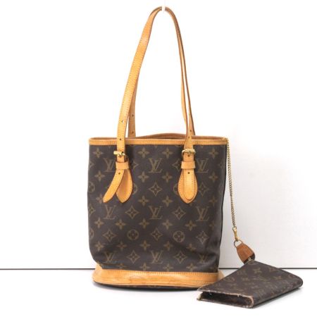  LOUIS VUITTON ルイヴィトン モノグラム プチ・バケット トートバッグ《ジャンク品》 M42238 ブラウン