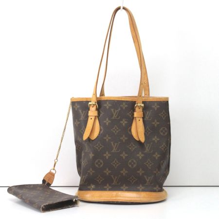  LOUIS VUITTON ルイヴィトン モノグラム プチ・バケット トートバッグ《ジャンク品》 M42238 ブラウン