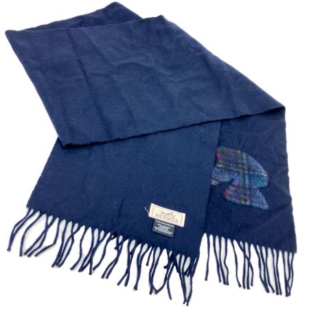  HERMES エルメス マフラー ホース柄 ハイランズカシミヤマフラー ネイビー