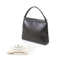 $$ PRADA プラダ トートバッグ レザー ダークブラウン Cランク
