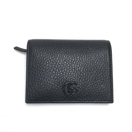  GUCCI グッチ 2つ折り財布 GG プチマーモント レザー 456126 ブラック