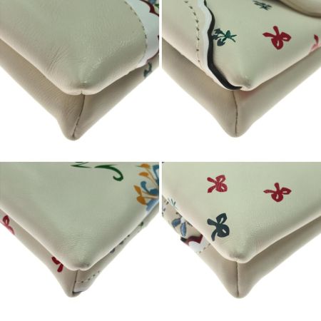  TORY BURCH トリーバーチ ショルダーウォレットチェーン ショルダーバッグ 花柄 ホワイト