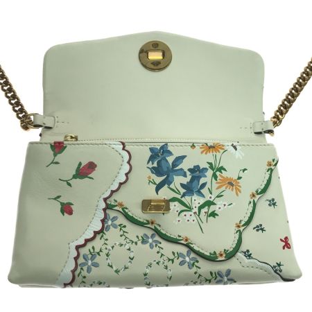  TORY BURCH トリーバーチ ショルダーウォレットチェーン ショルダーバッグ 花柄 ホワイト