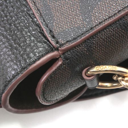  COACH コーチ シグネチャー ジョージー サドル ショルダーバッグ C2806 ブラック×ダークブラウン