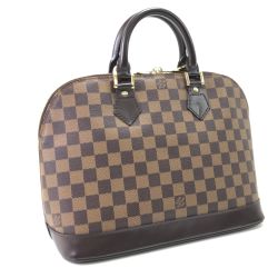 $$ LOUIS VUITTON ルイヴィトン ハンドバッグ ダミエ アルマ パドロック&キー欠品 N51131 ブラウン Bランク