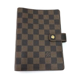 $$ LOUIS VUITTON ルイヴィトン 手帳カバー ダミエ アジェンダMM RIE刻印有 R20701 ブラウン Bランク