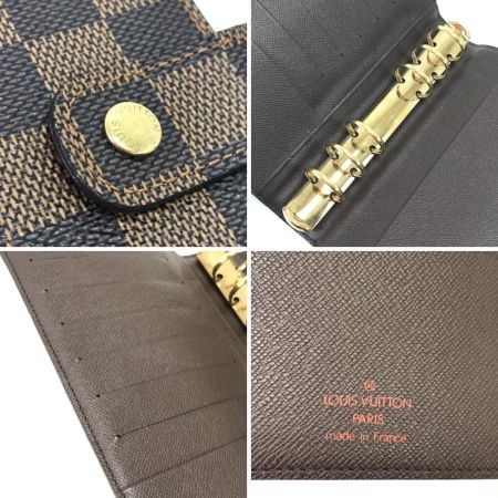  LOUIS VUITTON ルイヴィトン 手帳カバー ダミエ アジェンダMM RIE刻印有 R20701 ブラウン