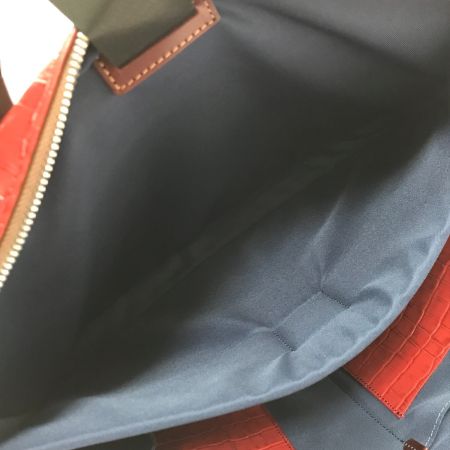  KIEFER NEU ビジネスバッグ アモーレ クロコ型押しレザー ショルダーストラップ別売 レッド
