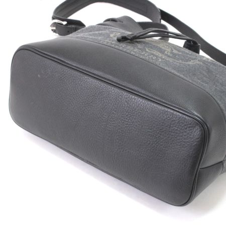  BURBERRY バーバリー ショルダーバッグ 巾着型風 ブラック×グレー