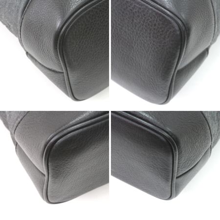  BURBERRY バーバリー ショルダーバッグ 巾着型風 ブラック×グレー